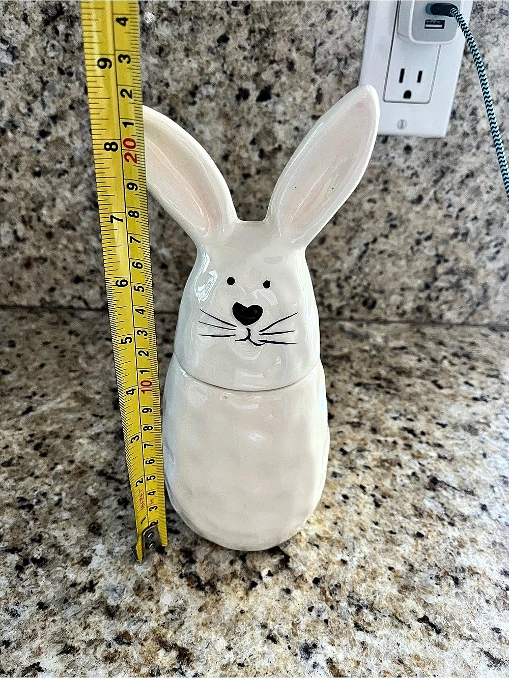 10 Strawberry Street Easter White Ceramic Bunny Canister